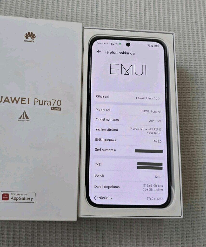 Huawei Pura 70 TR 5G (12+12/256) (TAKAS OLUR) (GARANTİLİ)